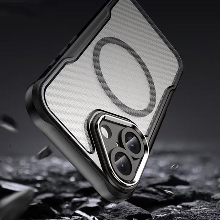 OEM - iPhone 16 Mobilskal MagSafe Defender Carbon - Svart