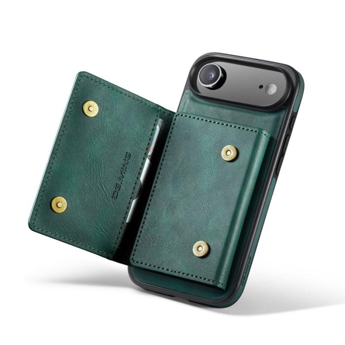 DG.MING - DG.MING M5 Series iPhone Air Plånboksfodral Konstläder Magnetiskt Grön