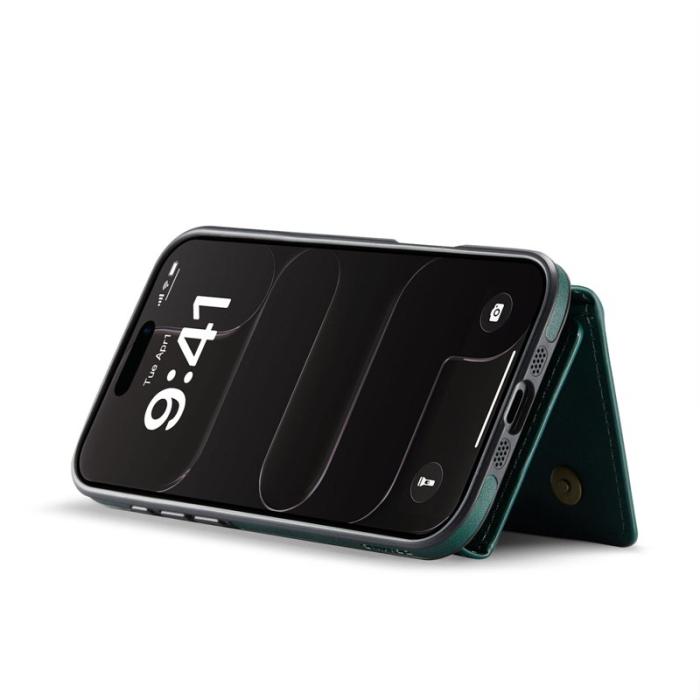 DG.MING - DG.MING M5 Series iPhone Air Plånboksfodral Konstläder Magnetiskt Grön