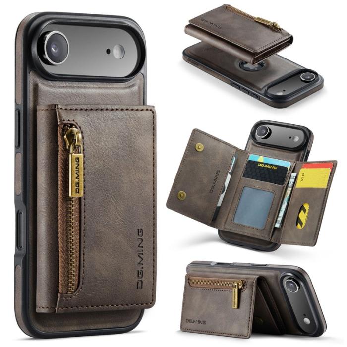 DG.MING - DG.MING M5 Series iPhone Air Plånboksfodral Konstläder Magnetiskt Brun