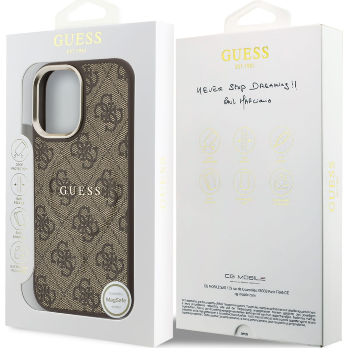 Guess - Guess Mobilskal till iPhone 17 MagSafe 4G PU Classic Logo - Brun