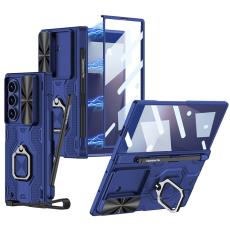 GKK - GKK Samsung Galaxy Z Fold7 Fodral Magnetisk Hinge Armor PC - Bl&aring;