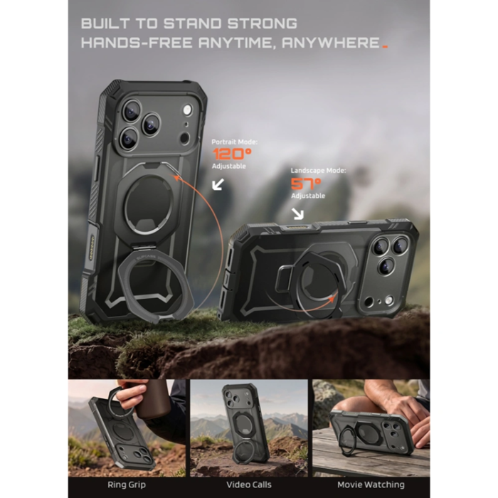 SupCase - SupCase Mobilskal för iPhone 18 Pro Max/17 Pro Max Magsafe Grip Pro - Svart
