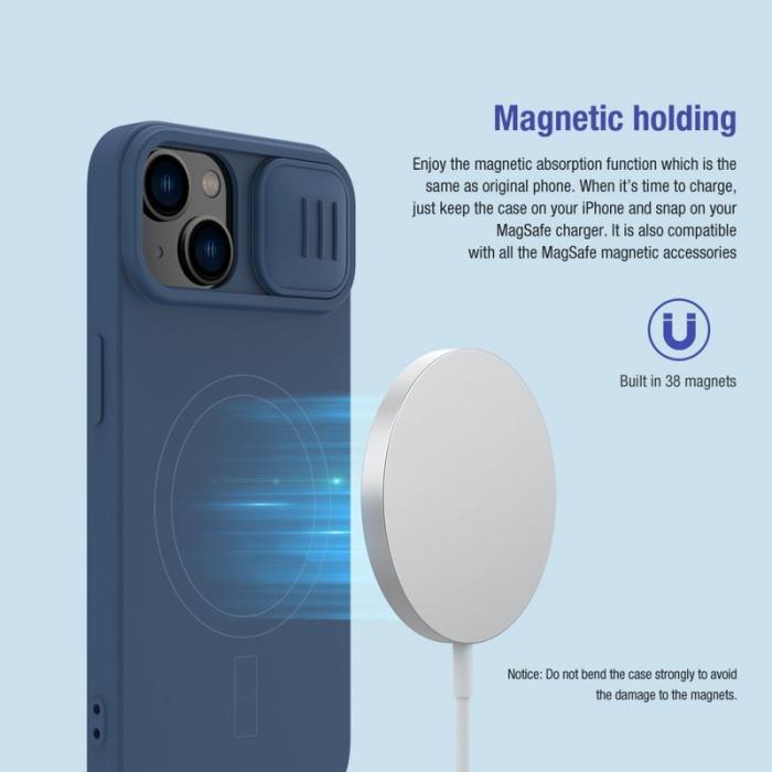Nillkin - NILLKIN Magnetic Fodral för iPhone 14/13 med Kamera Skydd - Blå