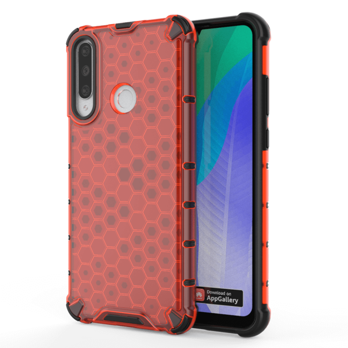 UTGATT1 - Honeycomb Armor Skal till Huawei Y6p - Röd