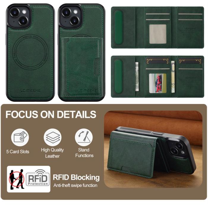 LC.imeeke - LC.IMEEKE L5 iPhone 13 Fodral KonstLäder - Grön