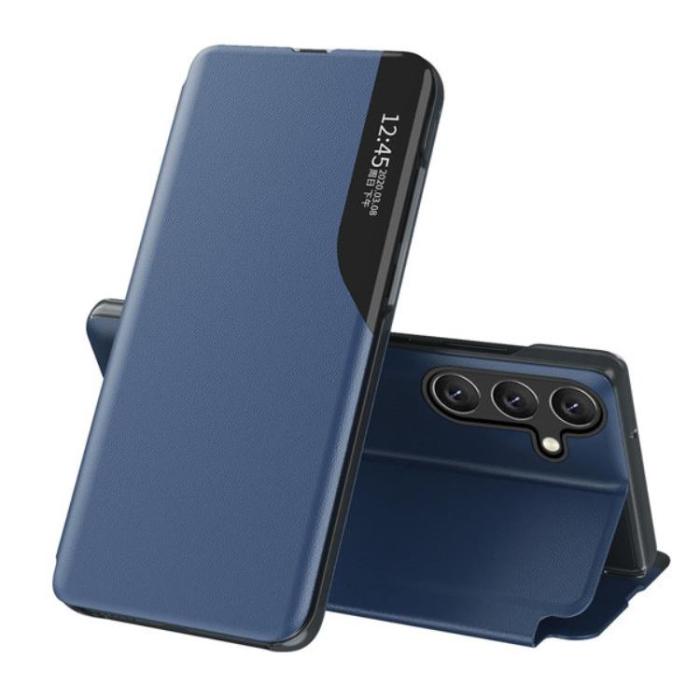 OEM - Galaxy A24 4G Mobilfodral View Flip Stand - Blå