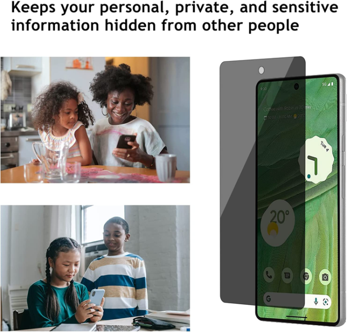 Boom of Sweden - [1-PACK] Privacy Härdat Glas Skärmskydd Google Pixel 7A 5G