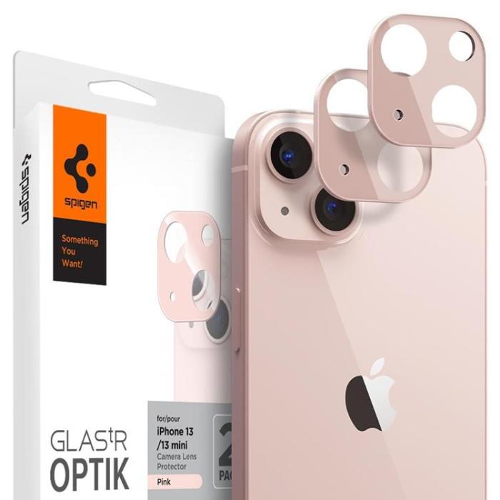 UTGATT1 - Spigen Optik.Tr 2-Pack Kameraskydd iPhone 13 Mini / 13 - Rosa