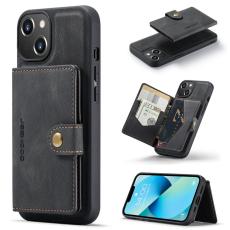 JEEHOOD - JEEHOOD iPhone 14 Fodral Konstl&auml;der Plast Magnetisk 2-i-1 - Svart