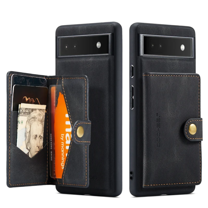 OEM - JEEHOOD Google Pixel 6a Fodral KonstLäder - Svart