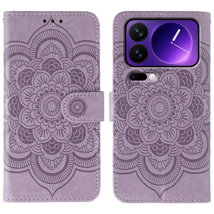 Xiaomi 17 Pro Max Plånboksfodral Rhinestone Mandala Imprint (Lila) | 2353 | AlltMobil