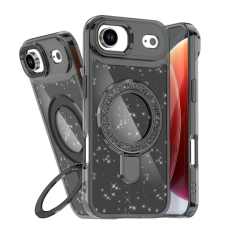 A-One Brand - iPhone Air Mobilskal Glitter Design TPU + PC Kickstand - Svart