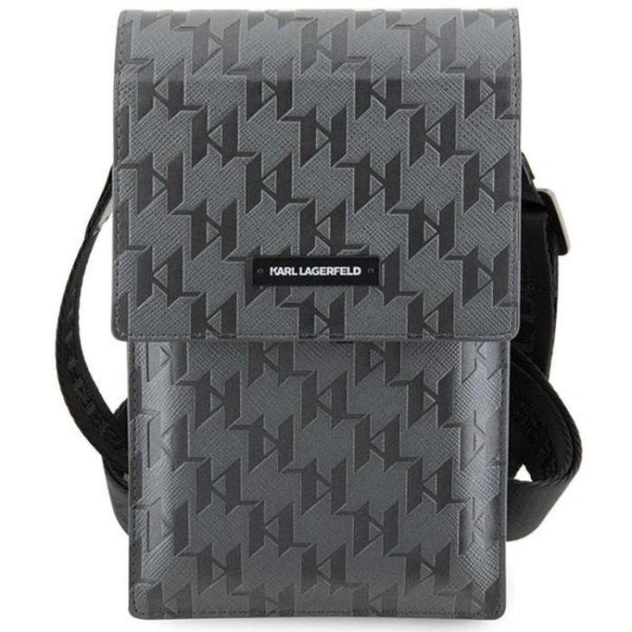 KARL LAGERFELD - Karl Lagerfeld Halsbandsfodral Saffiano Mongram Plaque - Silver