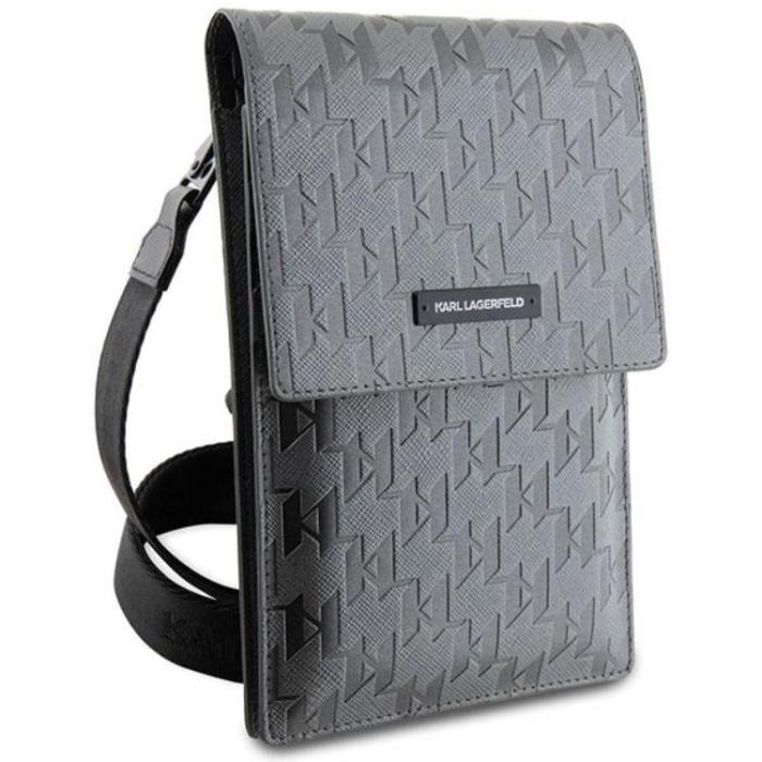 KARL LAGERFELD - Karl Lagerfeld Halsbandsfodral Saffiano Mongram Plaque - Silver