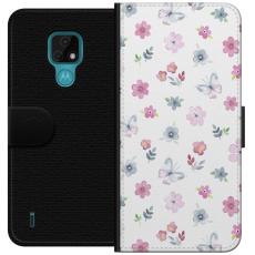 iSecrets - Plånboksfodral till Motorola Moto E7 med Blommor och fjärillar