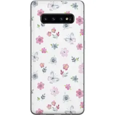 iSecrets - Mobilskal till Samsung Galaxy S10 med Blommor och fj&auml;rillar