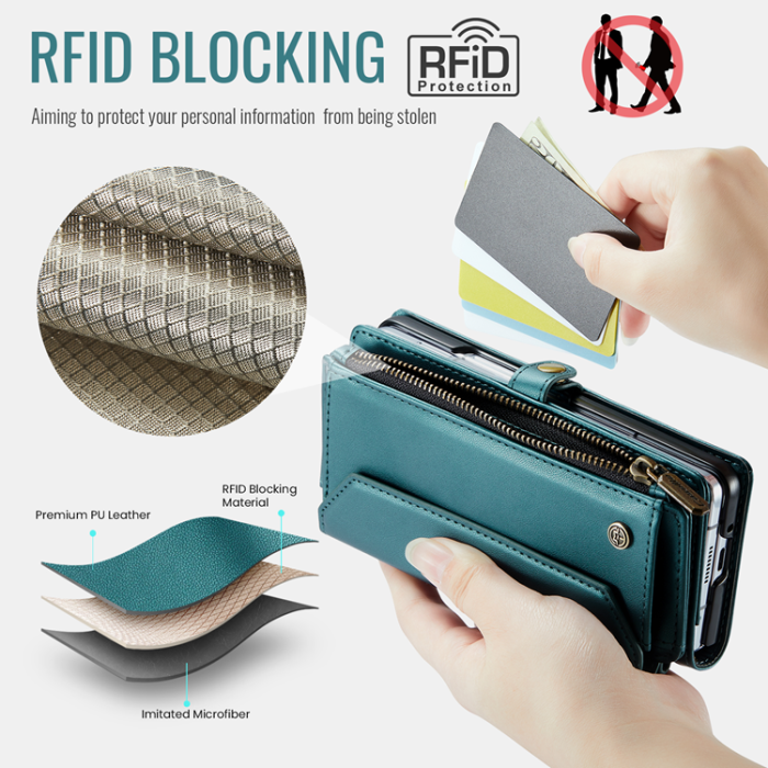Caseme - CASEME Galaxy Z Fold 7 Plånboksfodral Med Remmar - Grön
