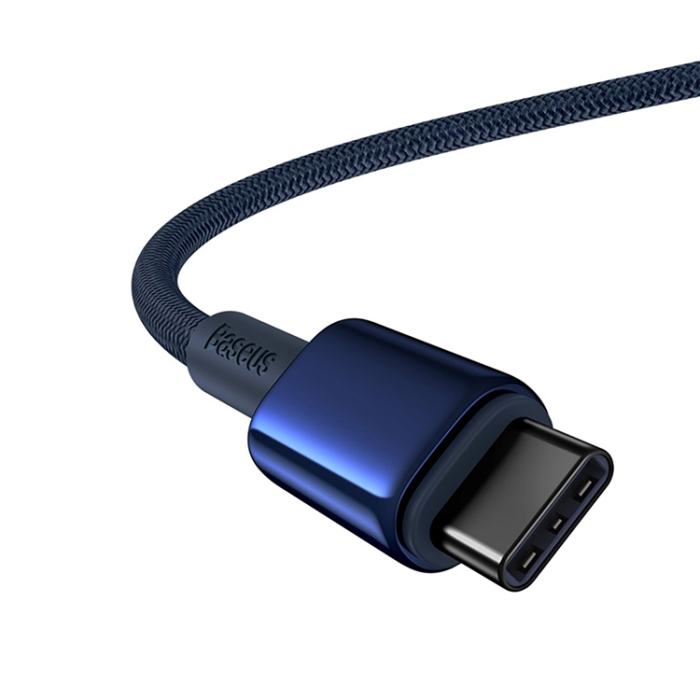 BASEUS - Baseus USB-C till USB-C kabel 100W 1m Tungsten Gold - Marinblå