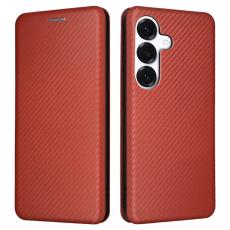OEM - Samsung Galaxy S26/S26 Pro Skal Kolfiber PU L&auml;der - Brun