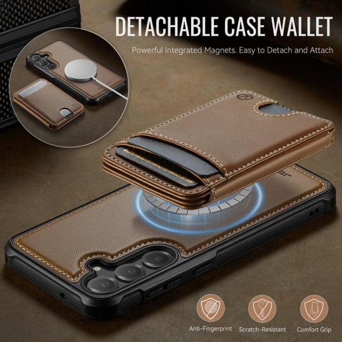 OEM - JEEHOOD Samsung Galaxy S23 FE Fodral Konstläder - Brun