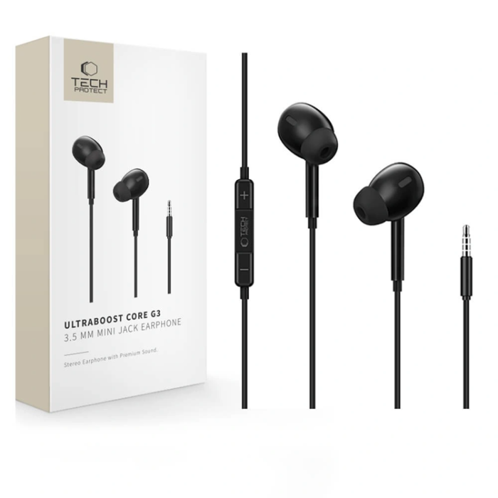 Tech-Protect - Tech-Protect Hörlurar Mini Jack Core G3 Ultraboost - Svart