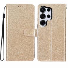 OEM - Samsung Galaxy S26 Ultra Pl&aring;nboksfodral Glitter Anti-Scratch Konstl&auml;der - Guld