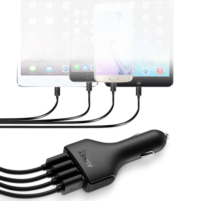 UTGATT5 - Aukey Qualcomm Certified 4 Port Quick Carcharger 2.0