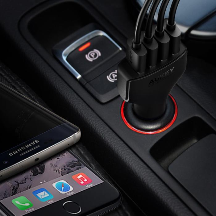 UTGATT5 - Aukey Qualcomm Certified 4 Port Quick Carcharger 2.0