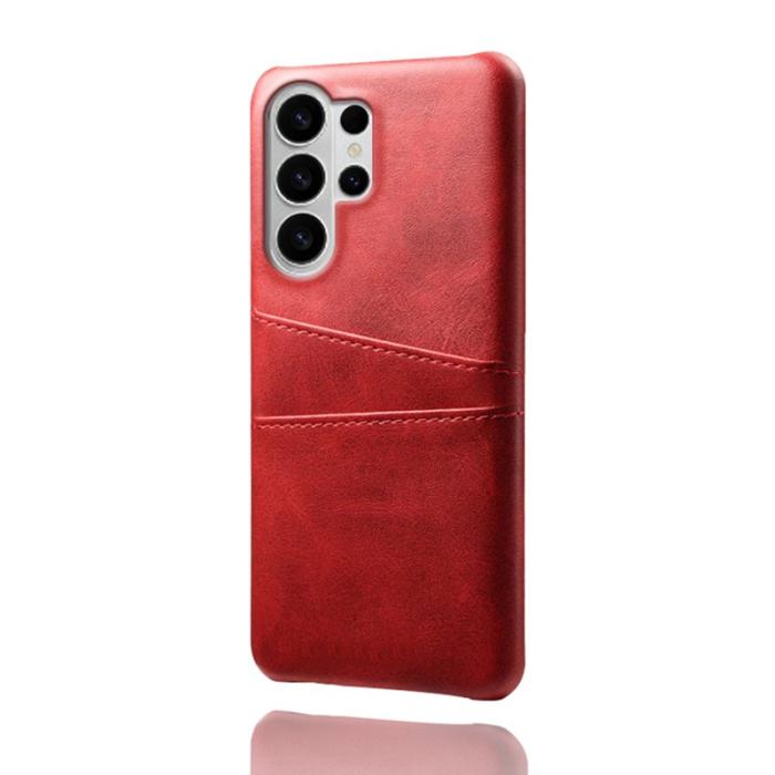 OEM - Mobilskal till Samsung Galaxy S26 Ultra PU Läder + Hård PC - Röd