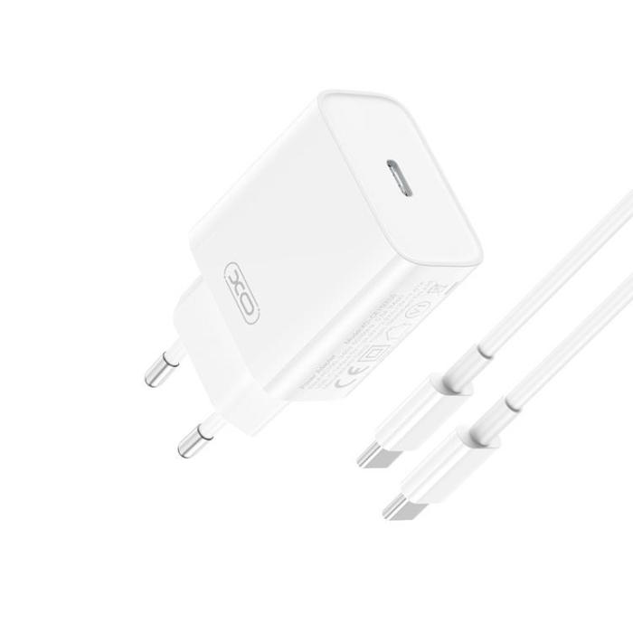 XO - XO Snabbladdare USB-C 20W med Kabel PD CE15 - Vit