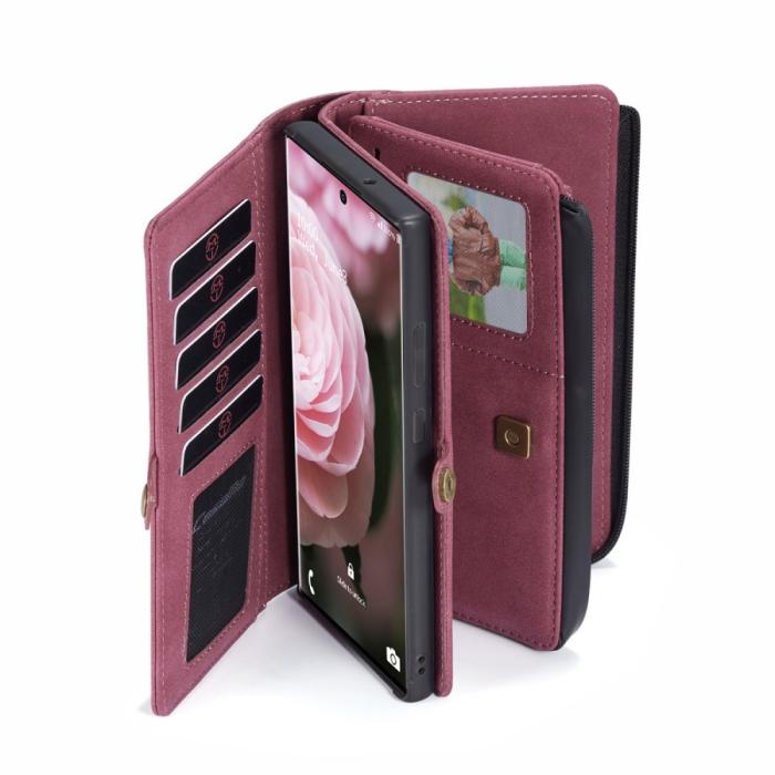 UTGATT1 - CASEME 2-in-1 Plånboksfodral för Galaxy S20 Ultra Detachable - Röd