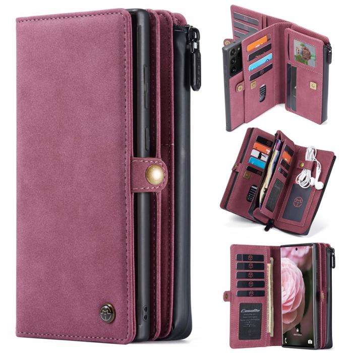UTGATT1 - CASEME 2-in-1 Plånboksfodral för Galaxy S20 Ultra Detachable - Röd