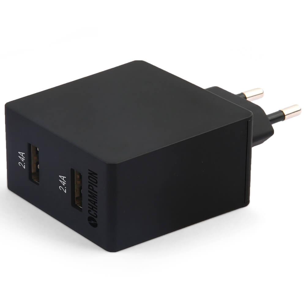 Champion - Dual USB Laddare 24W | 505295 | AlltMobil