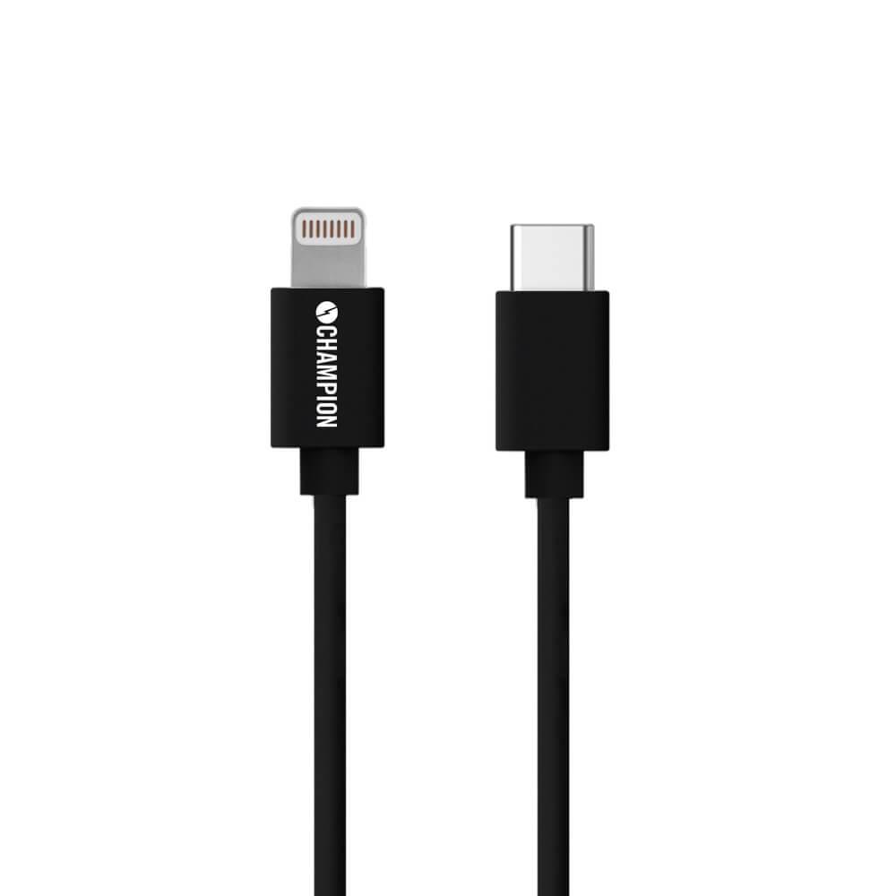 Champion Ladd&Synk kab USB-C till Lightning 1m Svart | 3541 | AlltMobil