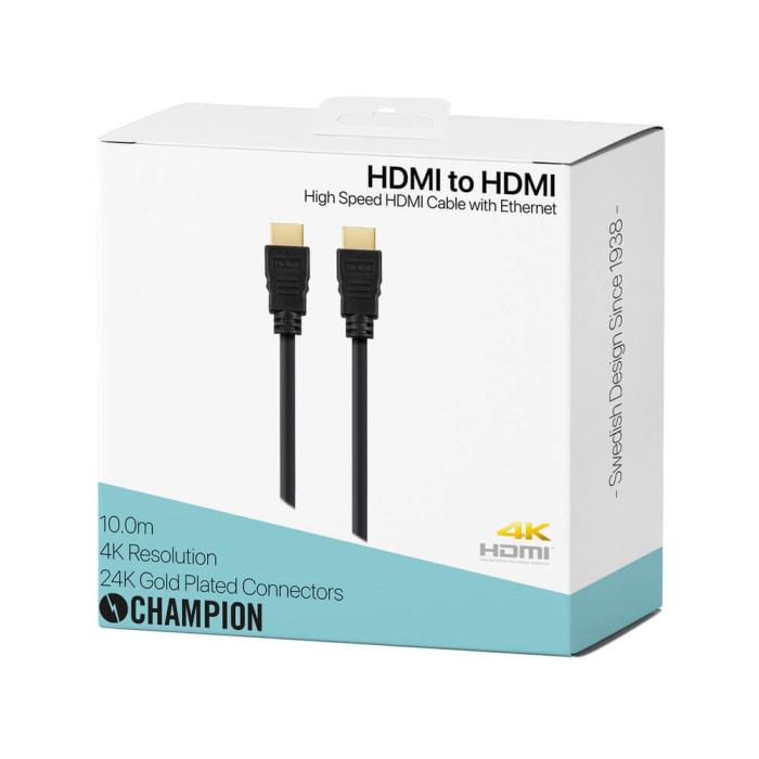 Champion - Champion HDMI-kabel Ha-Ha Svart 10.0m