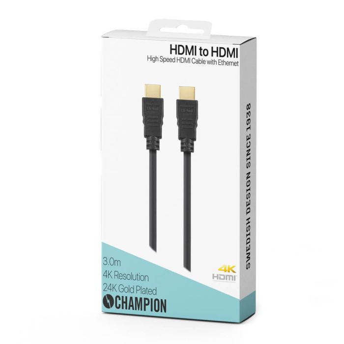 Champion - Champion HDMI-kabel Ha-Ha Svart 3.0m
