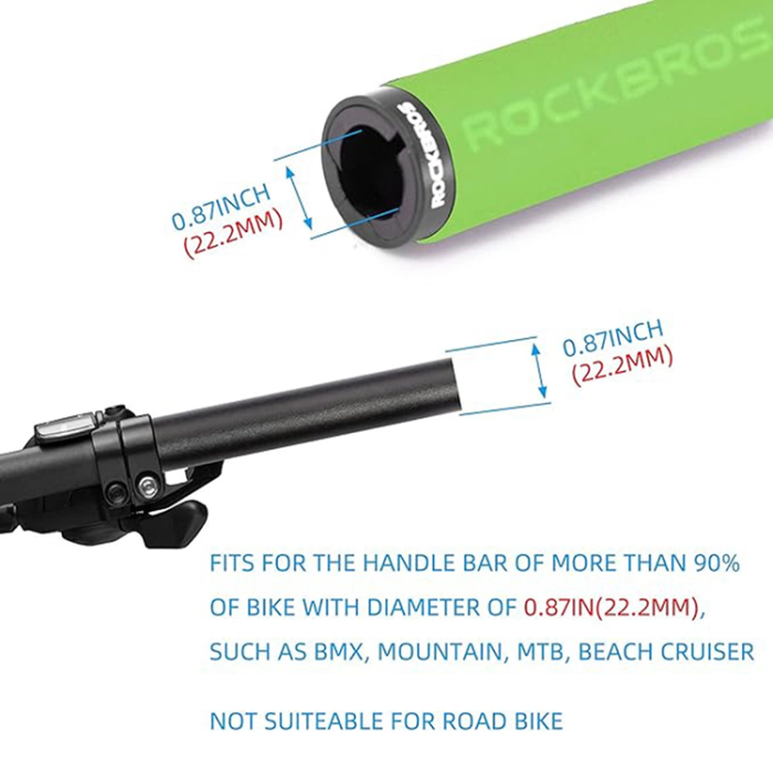 Rockbros - Rockbros Bicycle Greppar Sponge - Svart/Grön