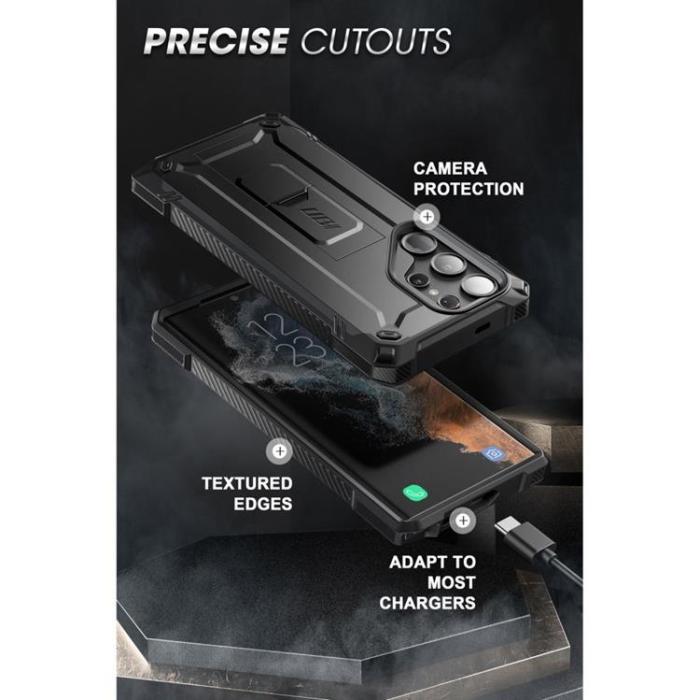 UTGATT - SupCase Galaxy S23 Ultra Skal Unicorn Beetle - Svart