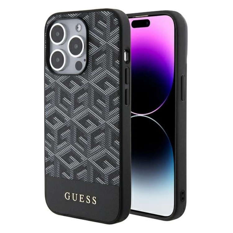 Guess iPhone 15 Pro Max Mobilskal Magsafe GCube Stripes - Svart | 2353 | AlltMobil