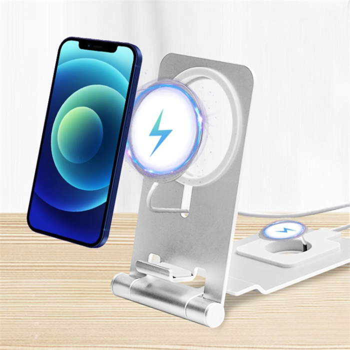 A-One Brand - Trådlös Laddare Magsafe iPhone,Apple Watch - Vit