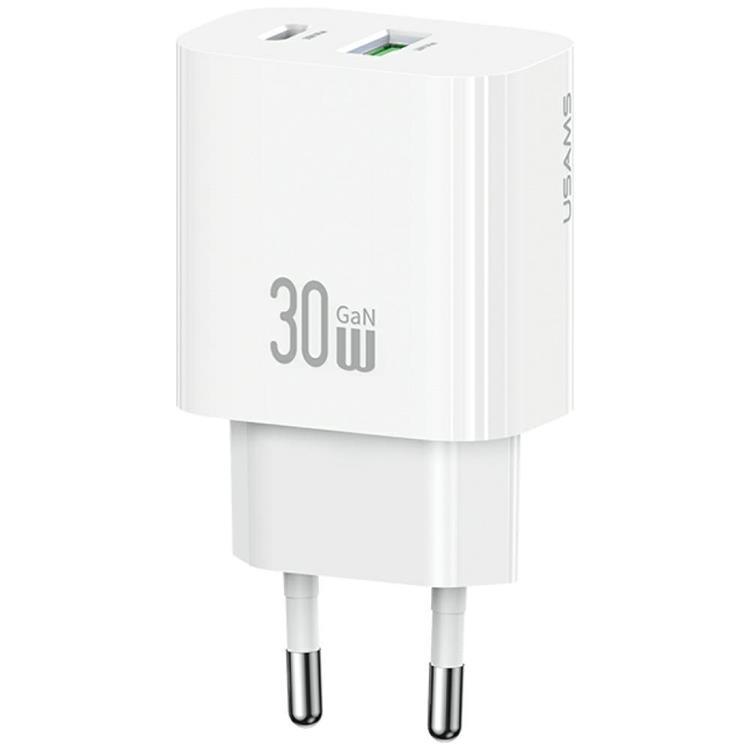 USAMS Snabbladdare 30W 1xUSB-C 1xUSB-A CC316 - Vit | 505295 | AlltMobil