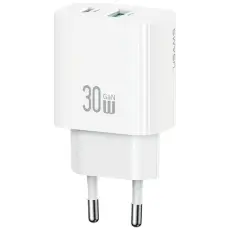 USAMS - USAMS Snabbladdare 30W 1xUSB-C 1xUSB-A CC316 - Vit