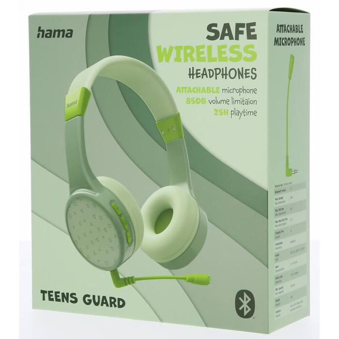 Hama - HAMA Hörlur Teens Guard On-Ear Trådlös 85dB - Grön
