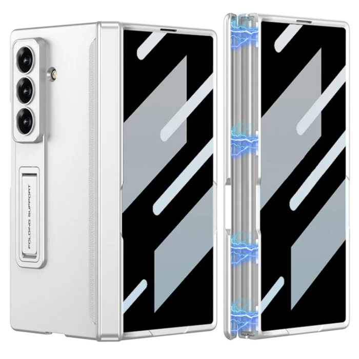 GKK - GKK Galaxy Z Fold 7 Mobilskal Kickstand med Härdat glas