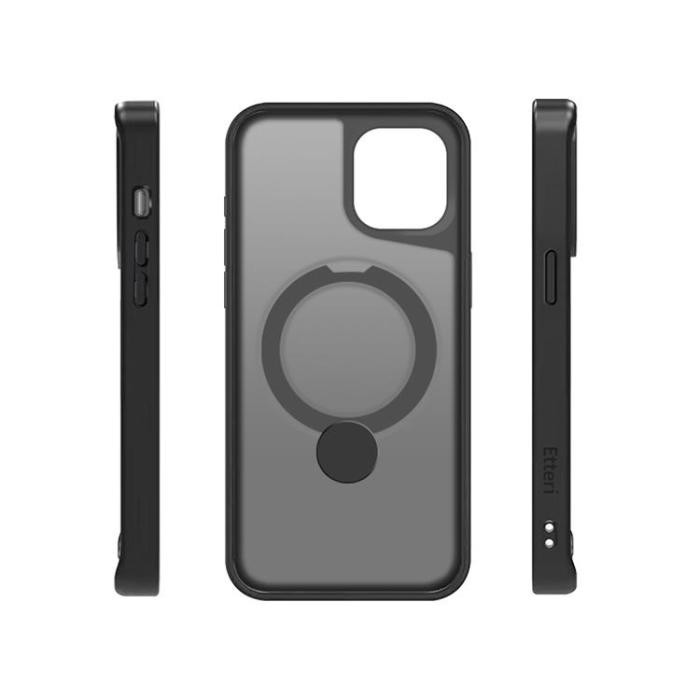 Etteri - Etteri iPhone 12/12 Pro Mobilskal MagSafe Matt Ring - Svart