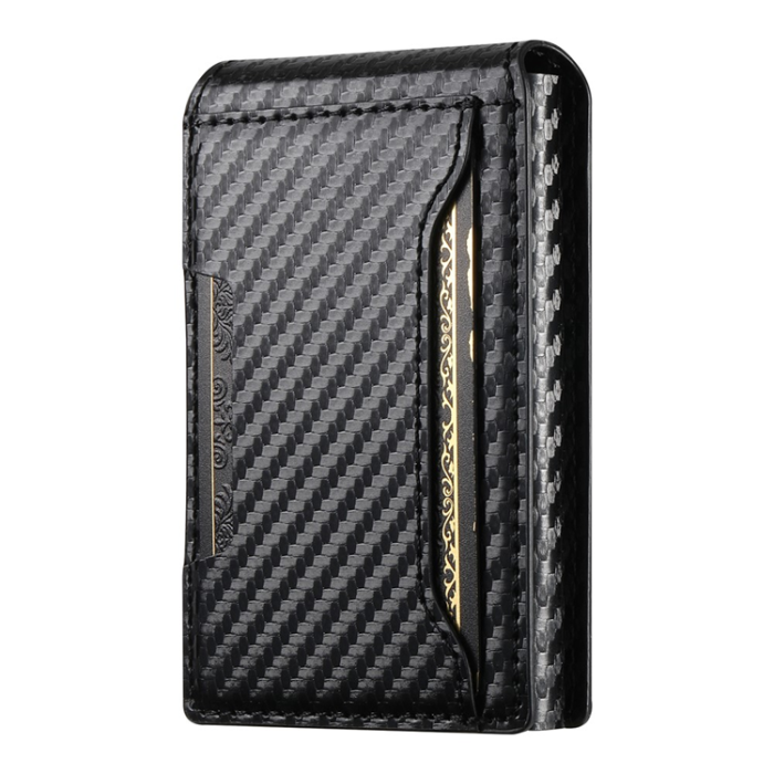 SUTENI - SUTENI Korthållare Automatiskt Pop-Up Metall Imprint Carbon Fiber