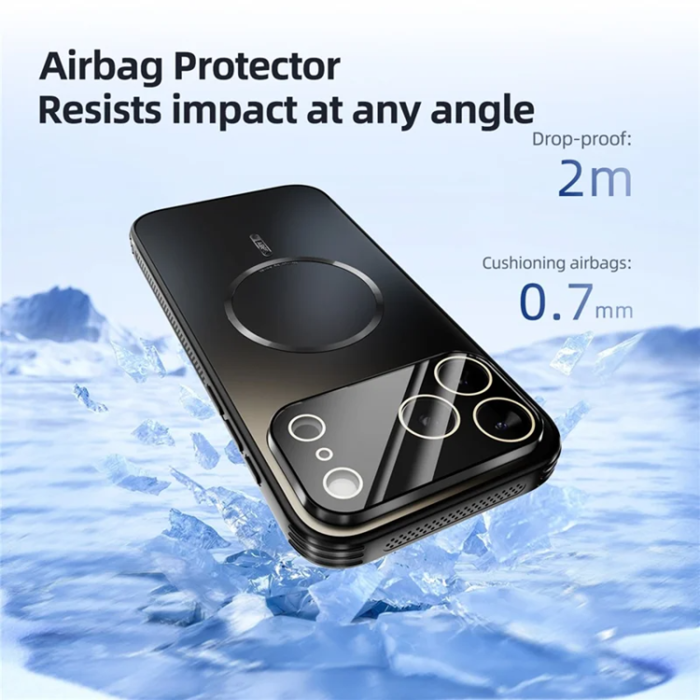 ABEEL - ABEEL iPhone 17 Pro Max Mobilskal Magsafe med Linsfilm - Svart