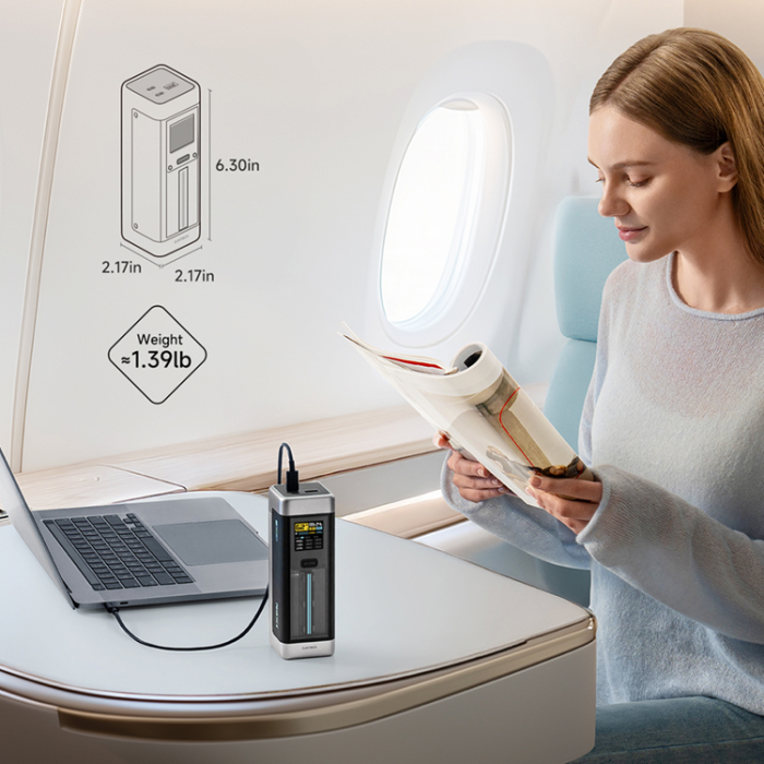 Cuktech - Cuktech Powerbank 25000 mAh 210W 2xUSB-C 1xUSB-A - Svart