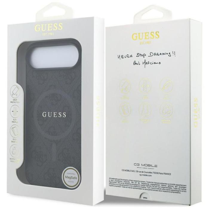 Guess - Guess iPhone 17 Air Mobilskal MagSafe 4G Ring Classic Logo - Svart